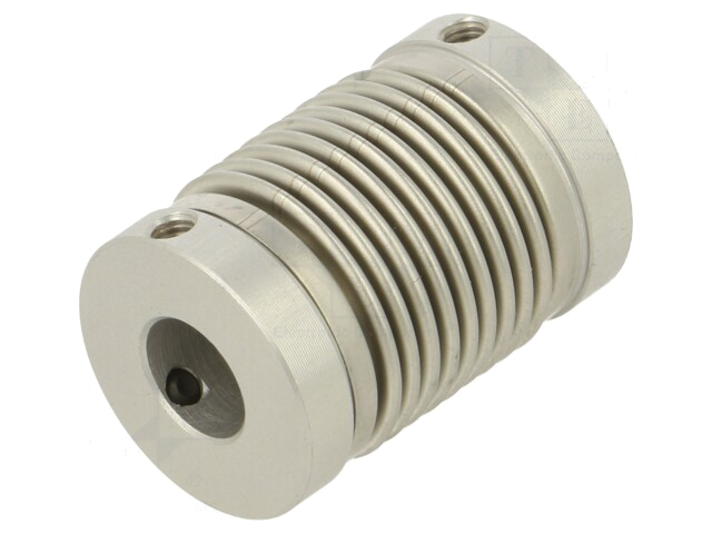 Koppeling; Ø: 19mm; Ø1: 8mm; Ø2: 8mm; aluminium Koppeling; Ø: 19mm; Ø1: 8mm; Ø2: 8mm; aluminium